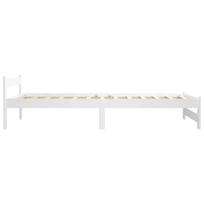 Bedframe massief grenenhout wit 100x200 cm 100 x 200 cm Wit