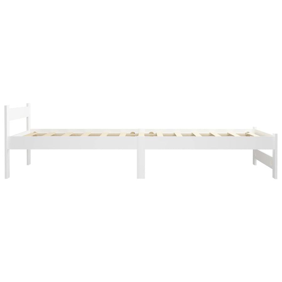 Bedframe massief grenenhout wit 100x200 cm 100 x 200 cm Wit