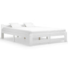 Bedframe massief grenenhout wit 120x200 cm
