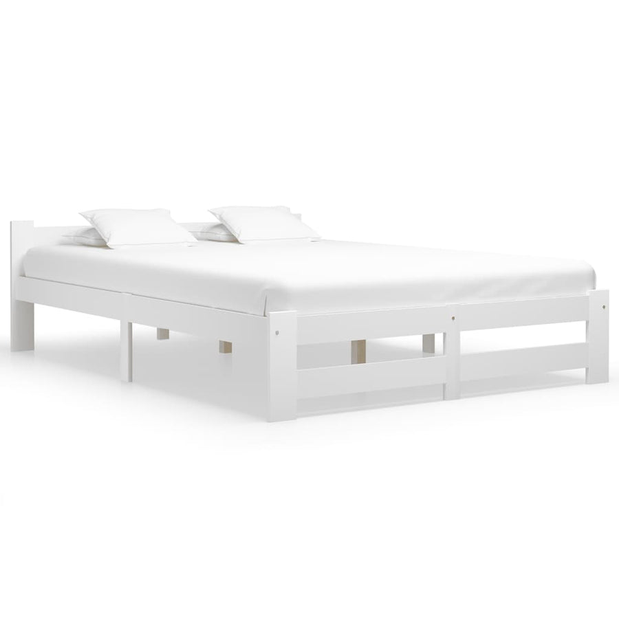 Bedframe massief grenenhout wit 120x200 cm 120 x 200 cm Wit