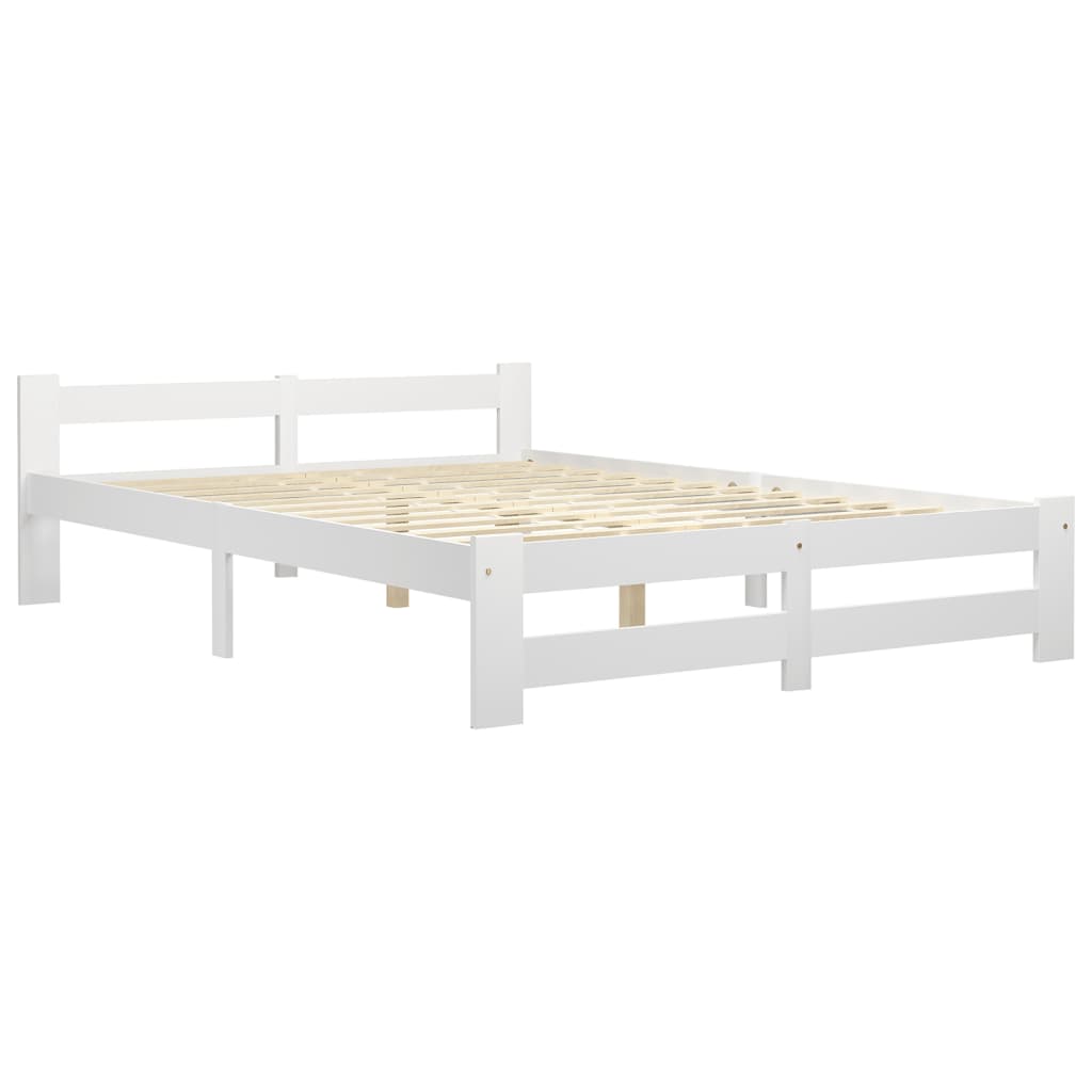 Bedframe massief grenenhout wit 120x200 cm 120 x 200 cm Wit