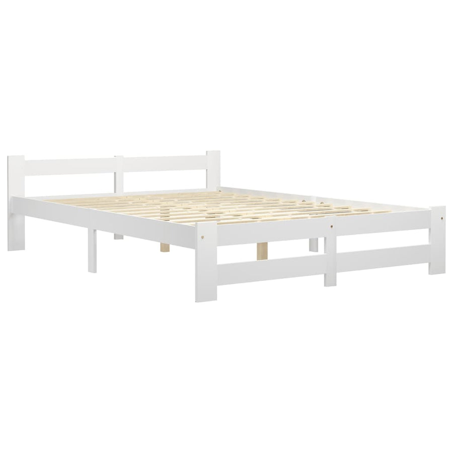 Bedframe massief grenenhout wit 120x200 cm 120 x 200 cm Wit