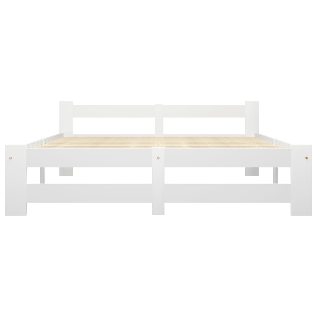 Bedframe massief grenenhout wit 120x200 cm 120 x 200 cm Wit