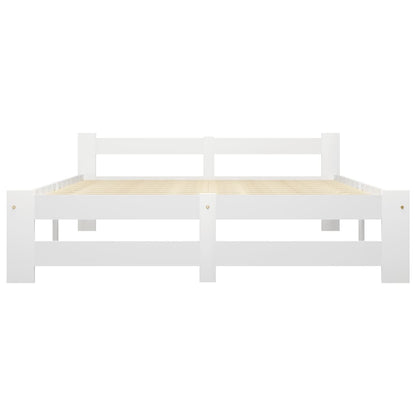Bedframe massief grenenhout wit 120x200 cm 120 x 200 cm Wit