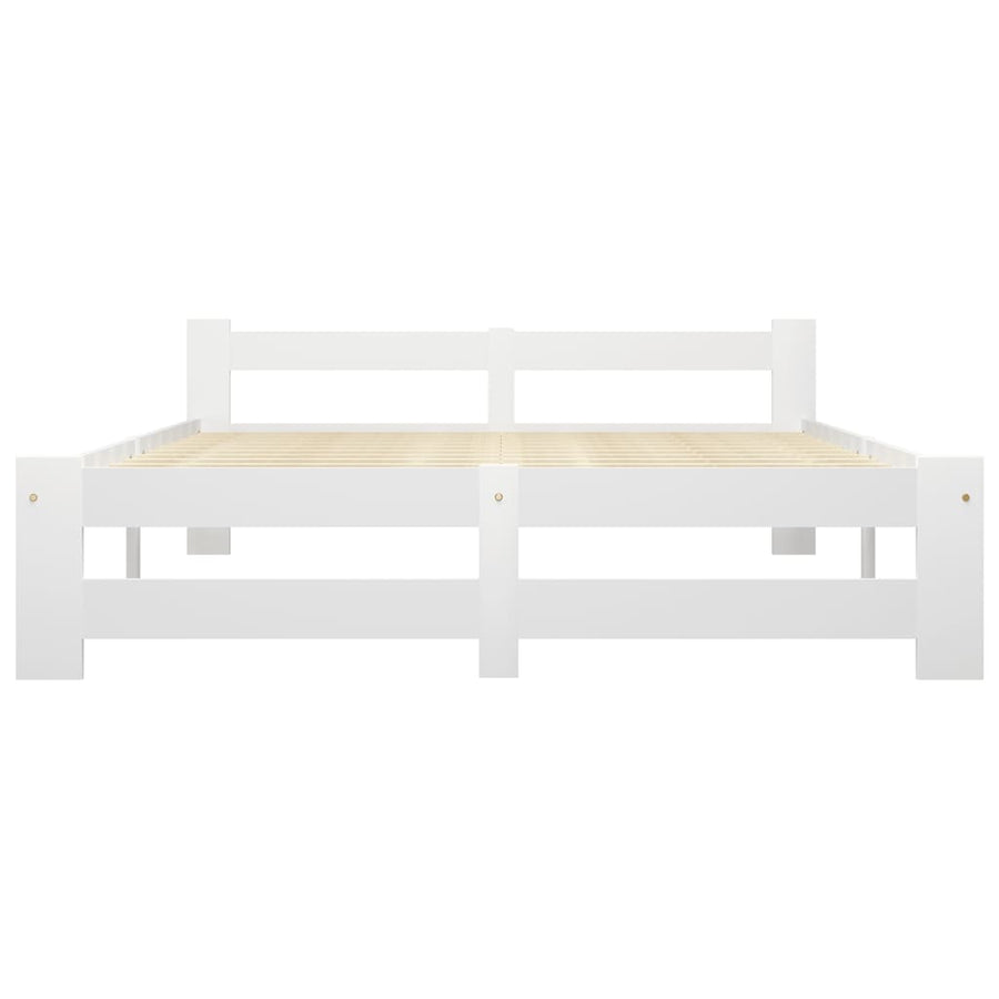 Bedframe massief grenenhout wit 120x200 cm 120 x 200 cm Wit