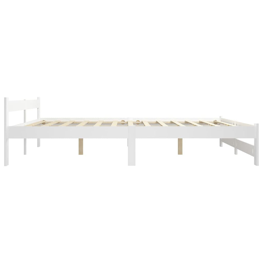 Bedframe massief grenenhout wit 120x200 cm 120 x 200 cm Wit