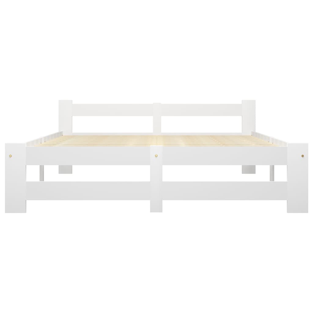 Bedframe massief grenenhout wit 140x200 cm 140 x 200 cm Wit