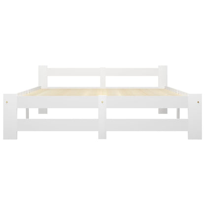 Bedframe massief grenenhout wit 140x200 cm 140 x 200 cm Wit