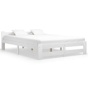 Bedframe massief grenenhout wit 160x200 cm