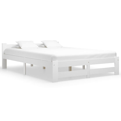 Bedframe massief grenenhout wit 160x200 cm 160 x 200 cm Wit