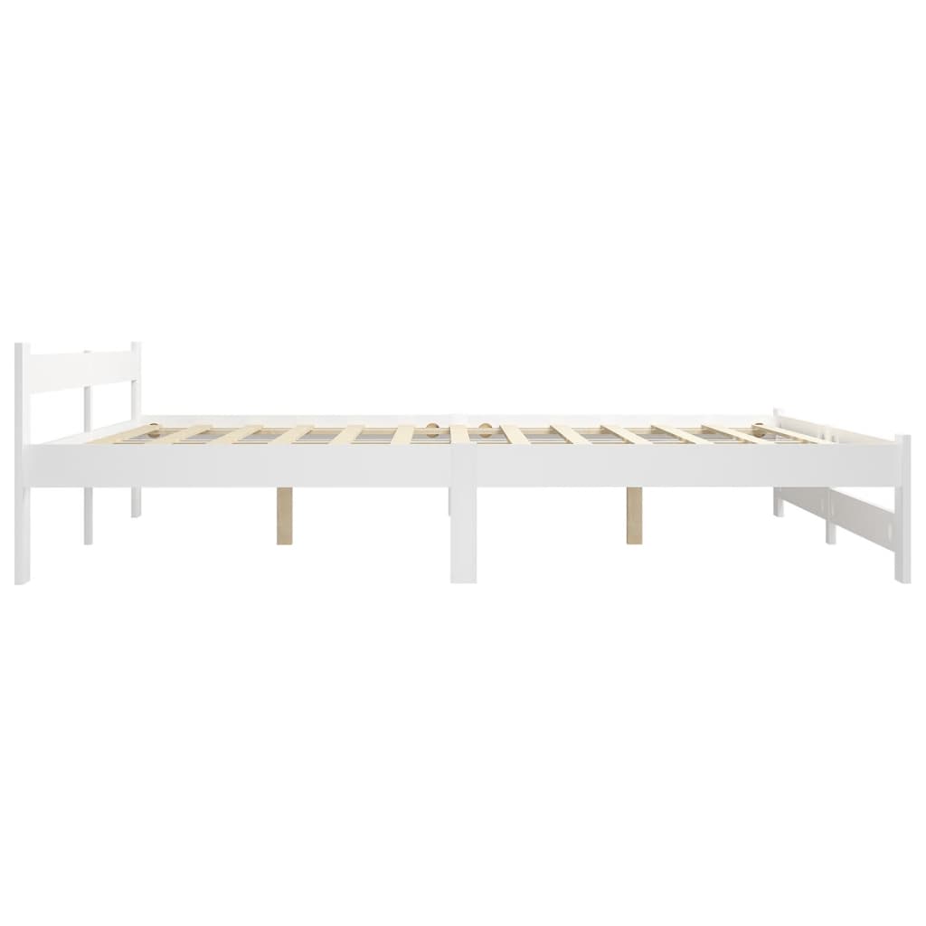 Bedframe massief grenenhout wit 160x200 cm 160 x 200 cm Wit