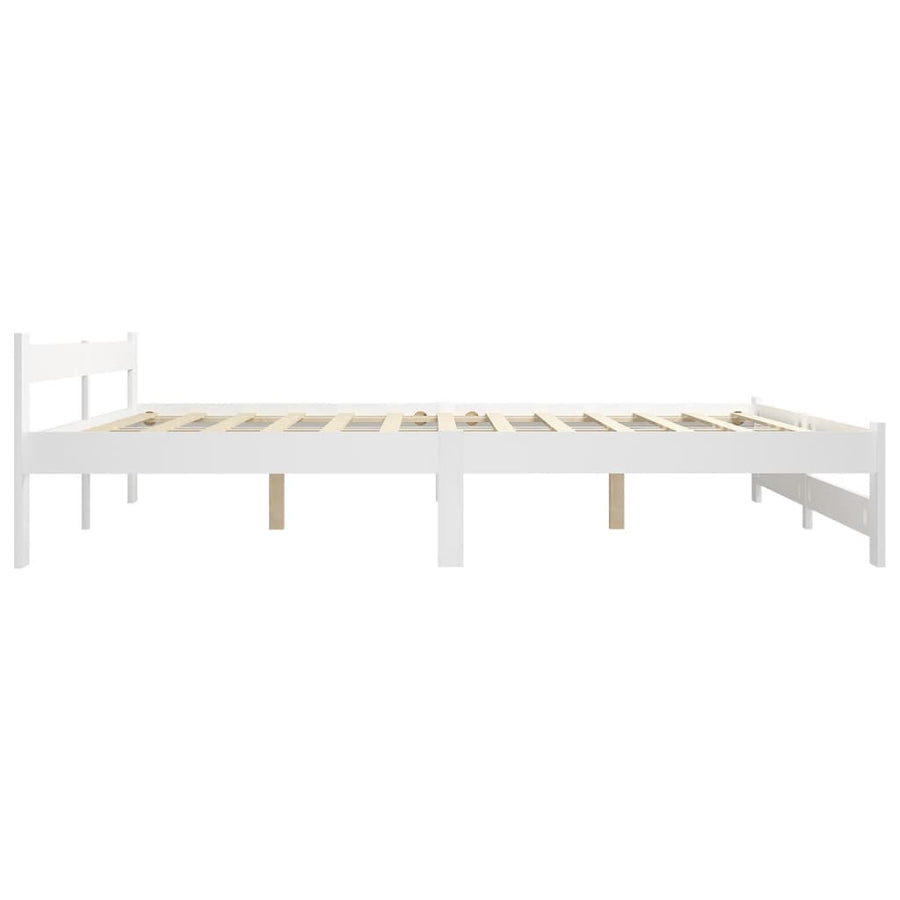 Bedframe massief grenenhout wit 160x200 cm 160 x 200 cm Wit