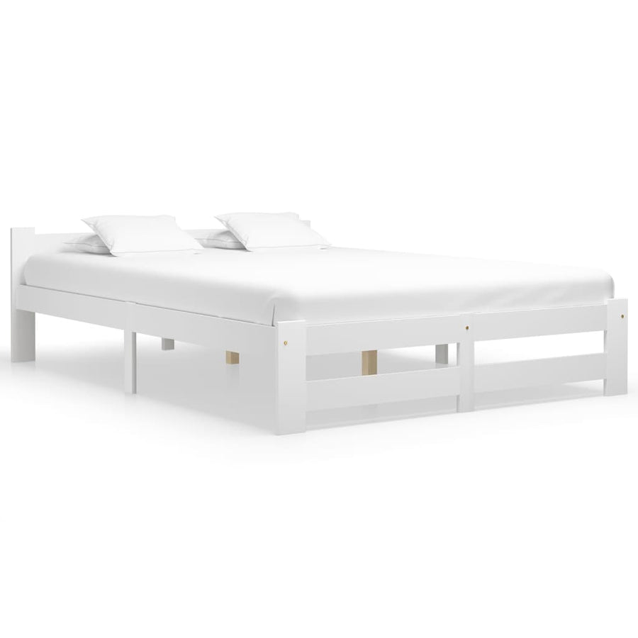 Bedframe massief grenenhout wit 180x200 cm 180 x 200 cm Wit