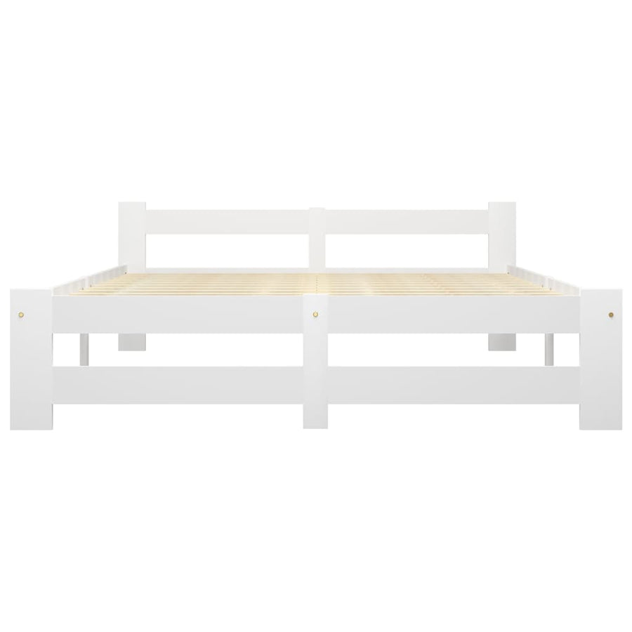 Bedframe massief grenenhout wit 180x200 cm 180 x 200 cm Wit