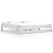 Solid pine wood bed frame white 200x200 cm