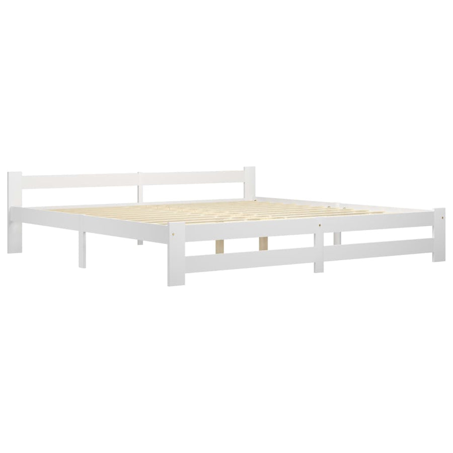 Bedframe massief grenenhout wit 200x200 cm 200 x 200 cm Wit