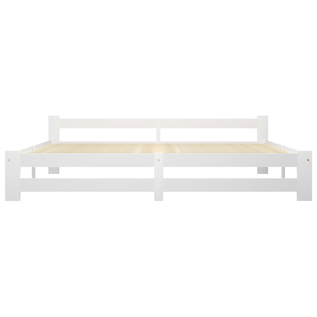 Bedframe massief grenenhout wit 200x200 cm 200 x 200 cm Wit
