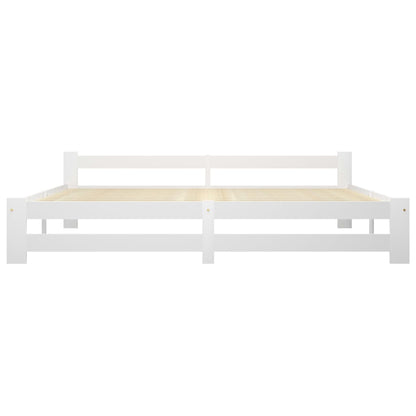 Bedframe massief grenenhout wit 200x200 cm 200 x 200 cm Wit