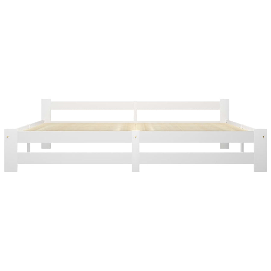 Bedframe massief grenenhout wit 200x200 cm 200 x 200 cm Wit