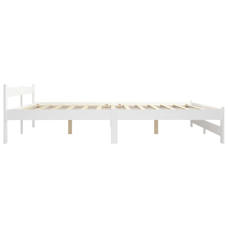 Bedframe massief grenenhout wit 200x200 cm 200 x 200 cm Wit