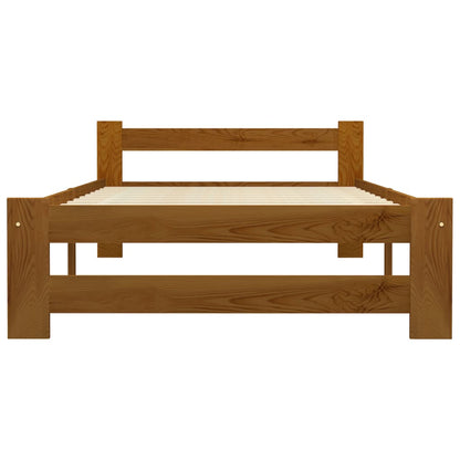 Bedframe massief grenenhout honingbruin 90x200 cm 90 x 200 cm Honingbruin