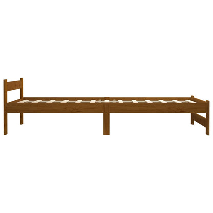 Bedframe massief grenenhout honingbruin 90x200 cm 90 x 200 cm Honingbruin
