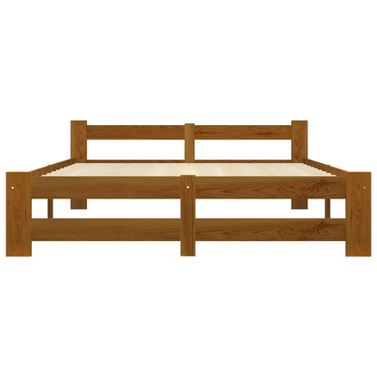 Bedframe massief grenenhout honingbruin 160x200 cm 160 x 200 cm Honingbruin