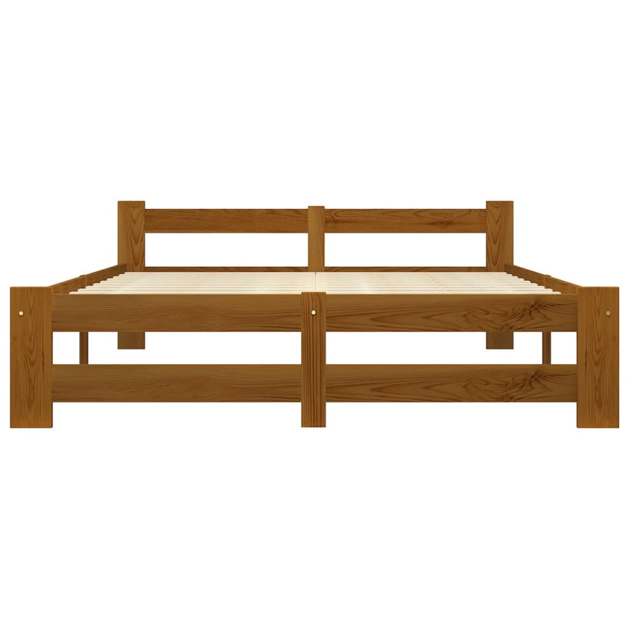 Bedframe massief grenenhout honingbruin 160x200 cm 160 x 200 cm Honingbruin