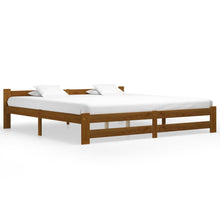 Bedframe massief grenenhout honingbruin 200x200 cm 200 x 200 cm Honingbruin