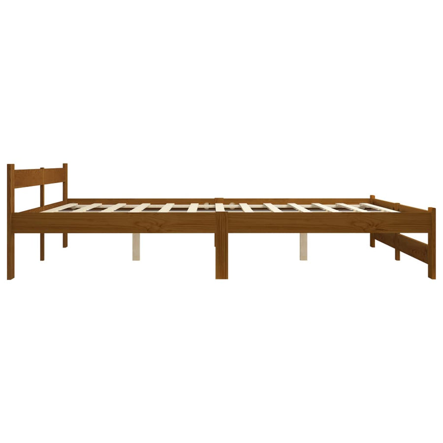 Bedframe massief grenenhout honingbruin 200x200 cm 200 x 200 cm Honingbruin