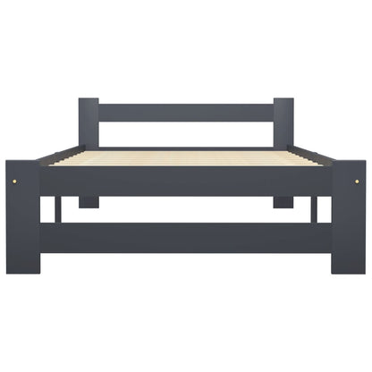 Bedframe massief grenenhout donkergrijs 100x200 cm 100 x 200 cm Donkergrijs