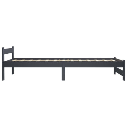 Bedframe massief grenenhout donkergrijs 100x200 cm 100 x 200 cm Donkergrijs