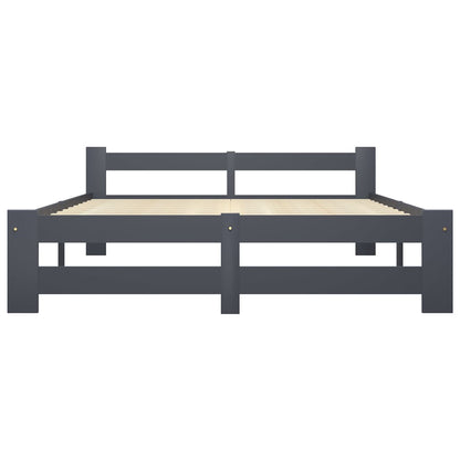 Bedframe massief grenenhout donkergrijs 140x200 cm 140 x 200 cm Donkergrijs