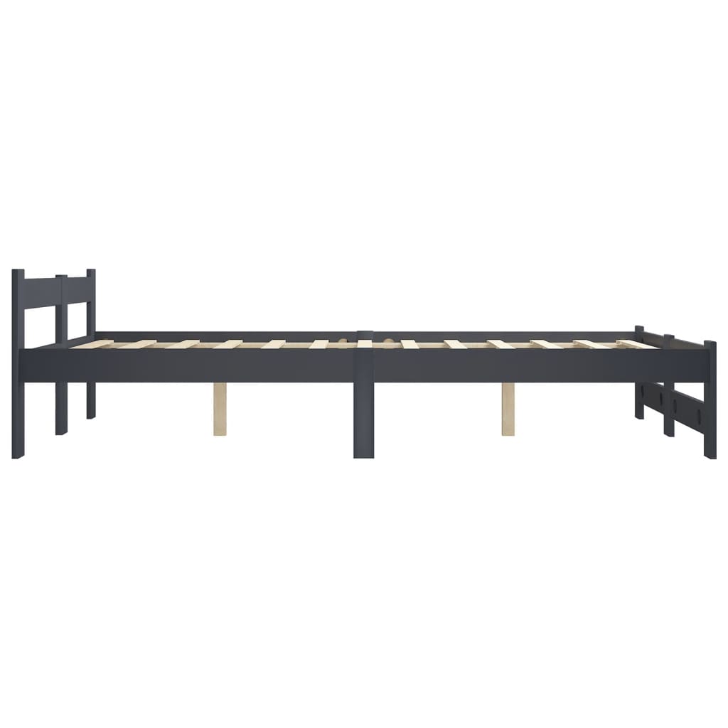 Bedframe massief grenenhout donkergrijs 140x200 cm 140 x 200 cm Donkergrijs