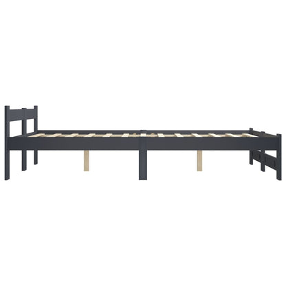 Bedframe massief grenenhout donkergrijs 140x200 cm 140 x 200 cm Donkergrijs