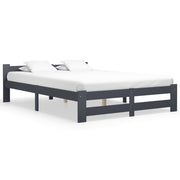 Bedframe massief grenenhout donkergrijs 160x200 cm