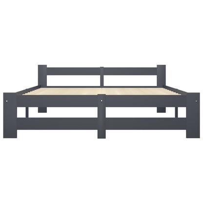 Bedframe massief grenenhout donkergrijs 160x200 cm 160 x 200 cm Donkergrijs