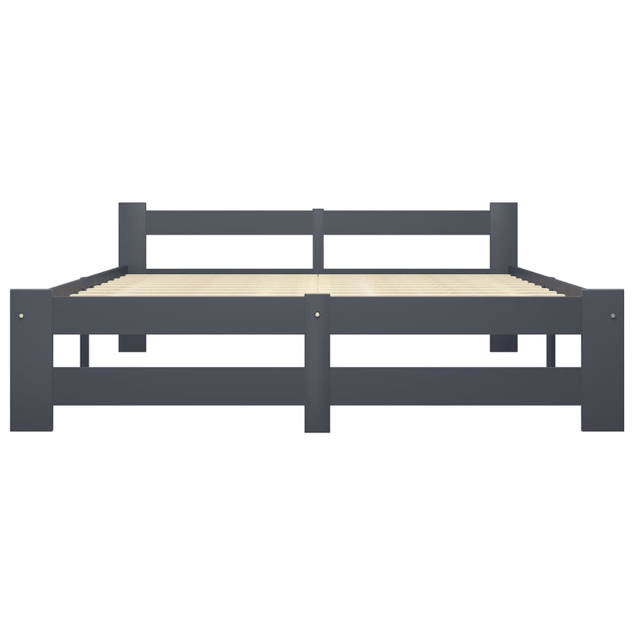 Bedframe massief grenenhout donkergrijs 160x200 cm 160 x 200 cm Donkergrijs