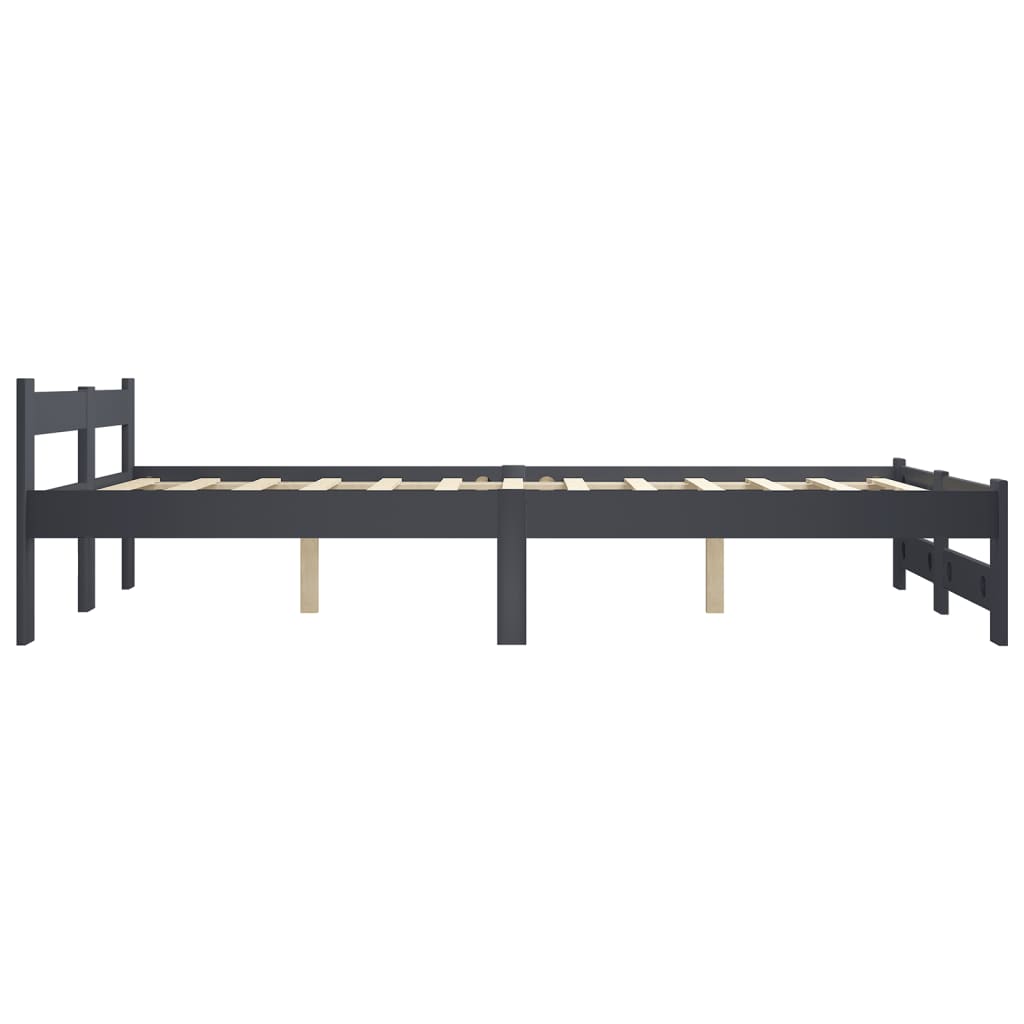 Bedframe massief grenenhout donkergrijs 160x200 cm 160 x 200 cm Donkergrijs