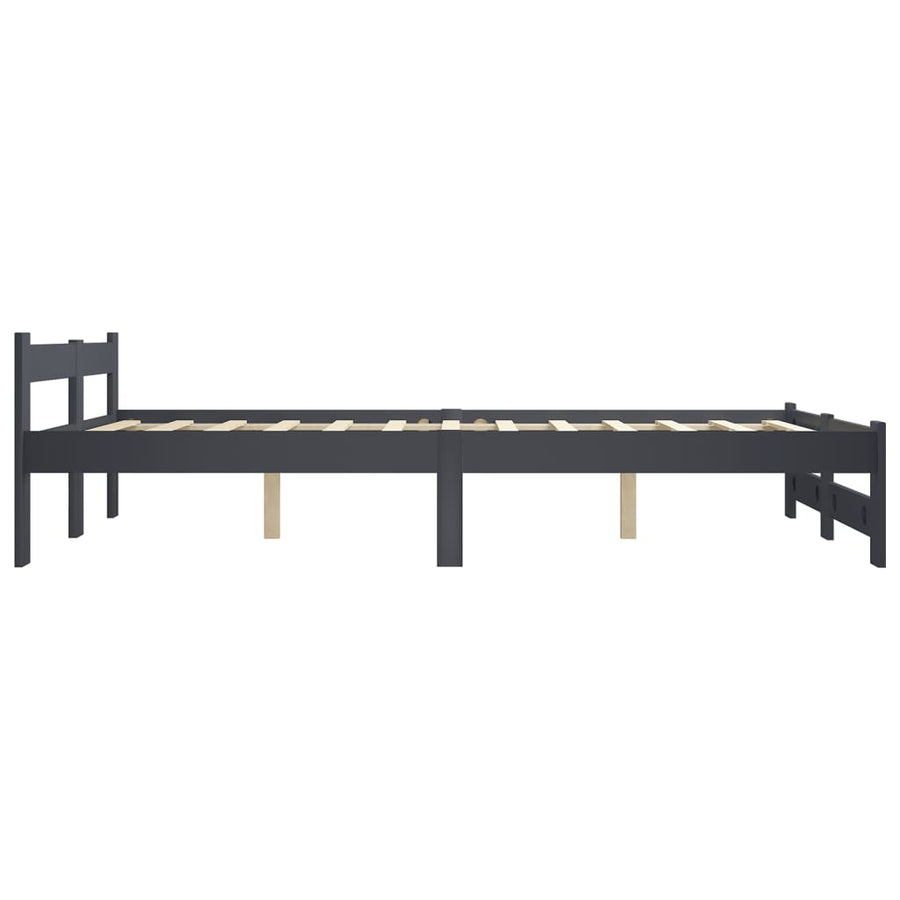 Bedframe massief grenenhout donkergrijs 160x200 cm 160 x 200 cm Donkergrijs