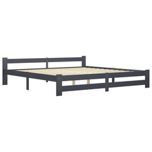 Bedframe massief grenenhout donkergrijs 200x200 cm 200 x 200 cm Donkergrijs