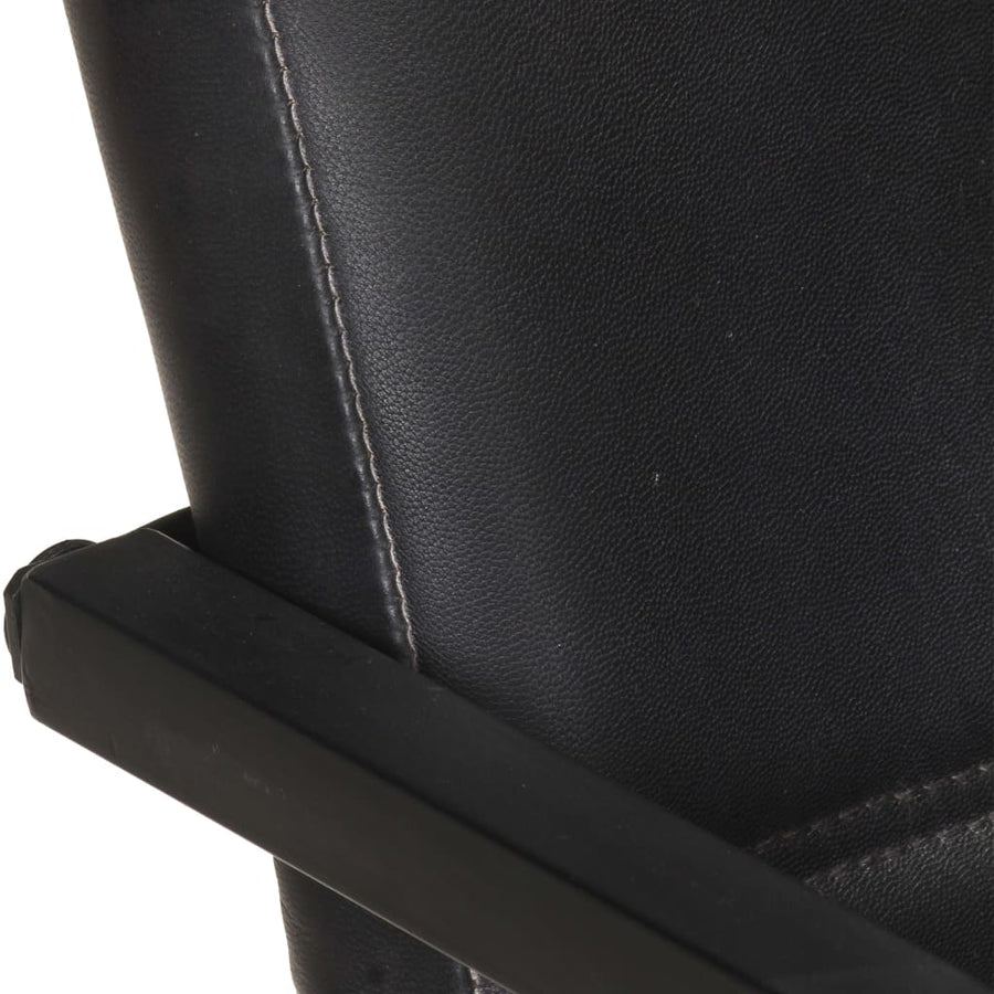 Eetkamerstoelen 4 st echt leer zwart 4 Zwart Patroon 4
