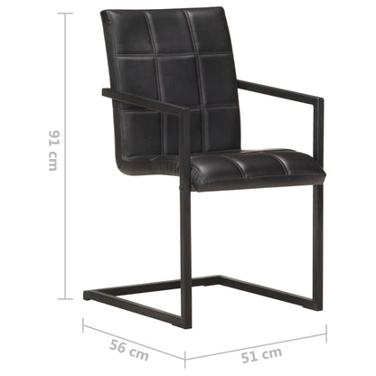 Eetkamerstoelen Echt Leer 6 Zwart Patroon 4