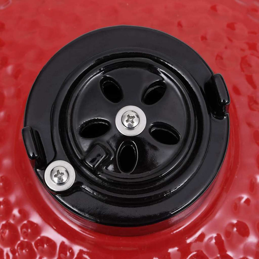 Kamado Barbecue 2-In-1 56 Cm Keramiek Rood
