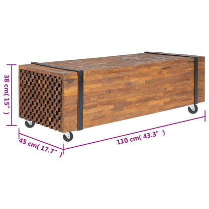 Salontafel 110x45x38 cm massief teakhout