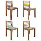 Eetkamerstoelen 4 st massief gerecycled hout 45x45x85 cm