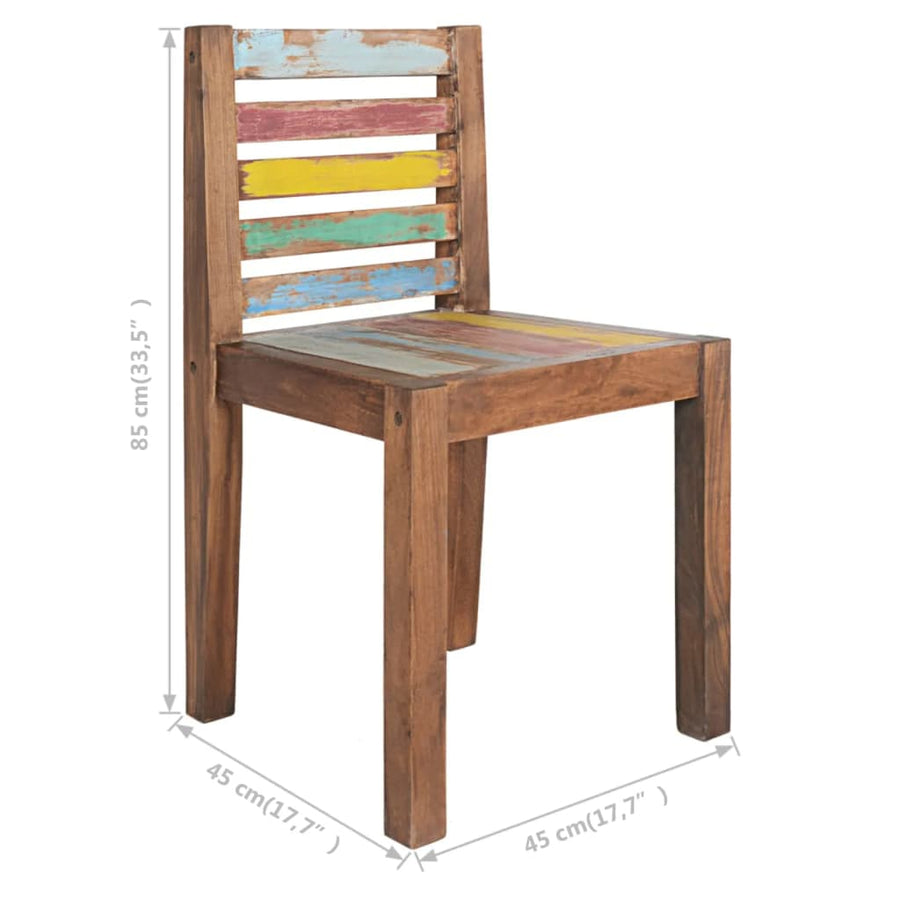 Eetkamerstoelen Massief Gerecycled Hout 4