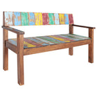 Bankje 115 cm massief gerecycled hout meerkleurig