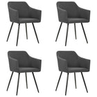 Eetkamerstoelen set 4 stuks donkergrijs stof