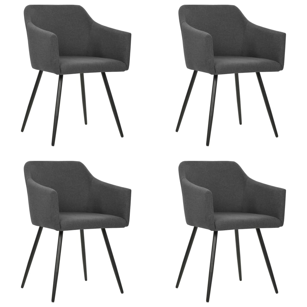 Eetkamerstoelen 4 St Stof Donkergrijs 4
